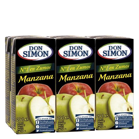 Zumo de manzana Don Simón pack de 6 briks de 20 cl Don Simón