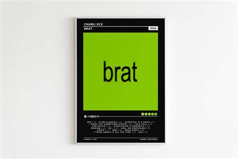Charli Xcx Brat Album Unframed Poster Album Cover Poster Music