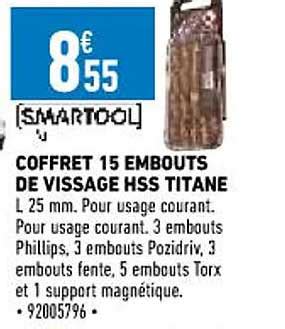 Promo Coffret Embouts De Vissage Hss Titane Smartool Chez Brico Cash