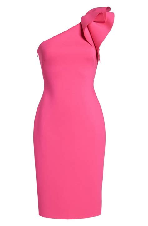 Eliza J One Shoulder Ruffle Sheath Cocktail Dress Nordstrom