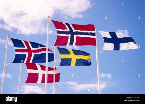 Nordic countries flags Stock Photo: 60555690 - Alamy