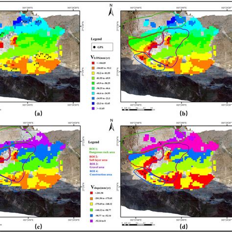 A And B Deformation Rate Map Los Direction From January To