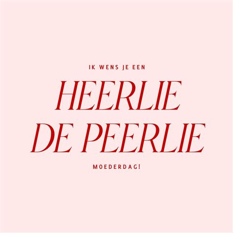 Hippe Roze Moederdagkaart Heerlie De Peerlie Kaartje2go