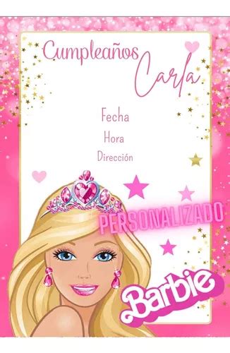 Barbie Tarjeta Cumplea Os Digital Invitaci N Fiesta Infantil Cuotas