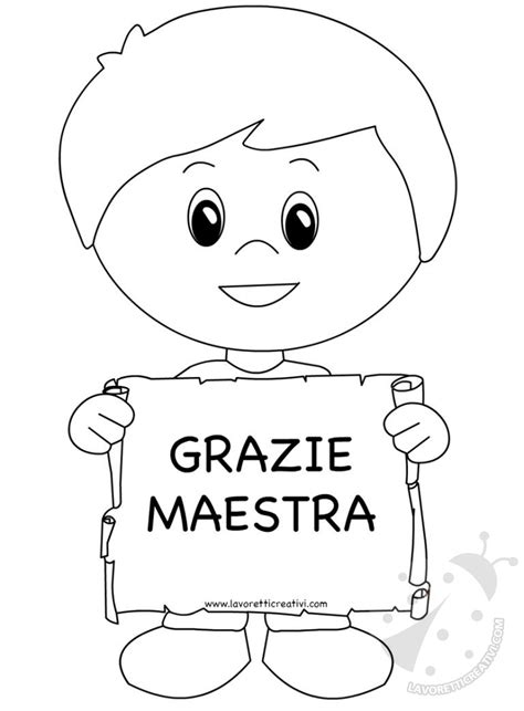 Bambino Con Scritta Grazie Maestra Lavoretti Creativi