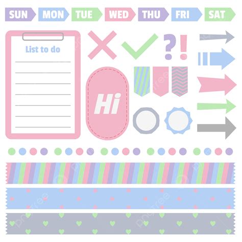 Daily Tasks Vector Png Images Set Cute Daily Activity Task Label