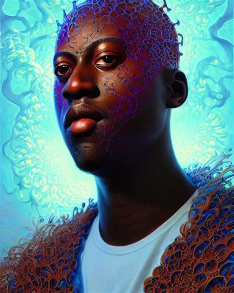 A Headshot Of A Lil Yachty Made Of Fractals Facing Stable Diffusion