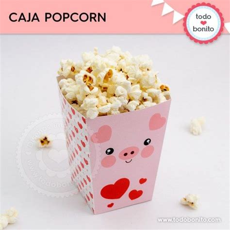 Cerdito Tierno Caja Popcorn Cajas Manualidades Cajas Peque As