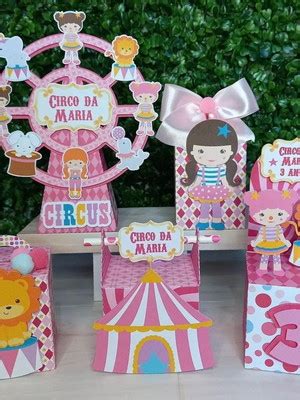 Kit Personalizados Circo Rosa 20 Itens Elo7