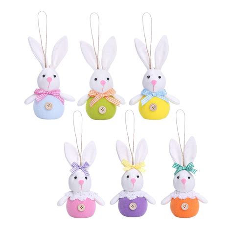 Ensemble D ornements De Lapin Suspendus De Pâques 6 Pièces Gnomes En