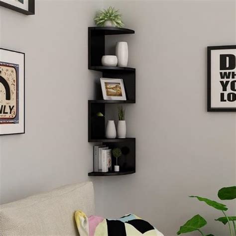 Cod Tier Minimalist Floating Wall Mount Corner Shelves Rack