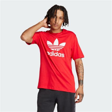 Adidas 愛迪達 【adidas】trefoil T Shirt 短袖上衣 男 紅色 Ir8009 Pchome 24h購物