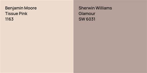 Benjamin Moore Tissue Pink Vs Sherwin Williams Glamour Comparison