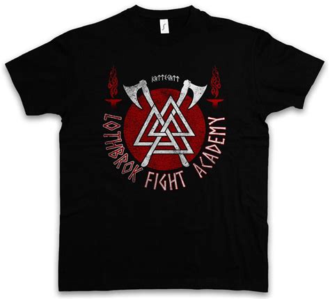 Lothbrok Fight Academy T Shirt Vikings Viking Ragnar Rollo Lodbrok