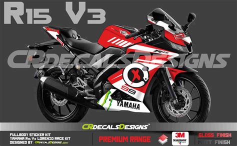 Yamaha R15 V3 Custom Decals Wrap Stickers Lorenzo Race Edition Kit Cr Decals Designs