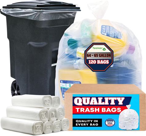 Amazon Tasker Gallon Clear Trash Bags Clear Recycling Bag