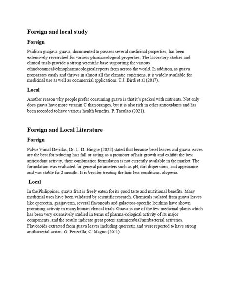 Foreign And Local Study Pdf