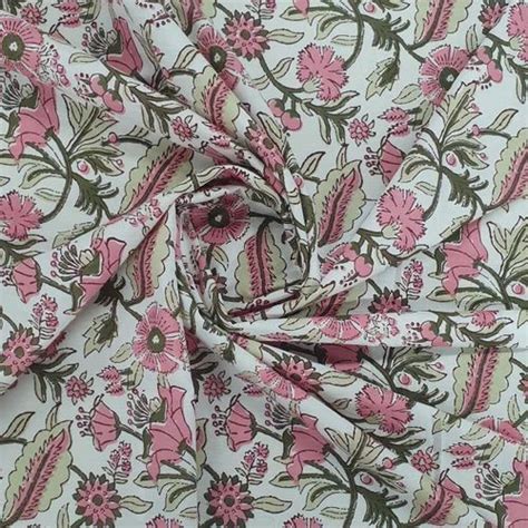 White And Pink Floral Print Cotton Fabric At Rs 131 00 Printed Cotton