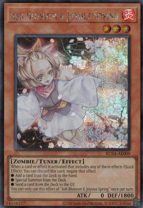 Ash Blossom Joyous Spring Secret Rare Sr Yu Gi Oh Asia English Rc