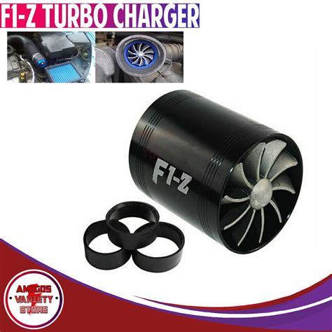 F Z Double Turbine Turbo Charger Air Intake Gas Fuel Saver Fan Car