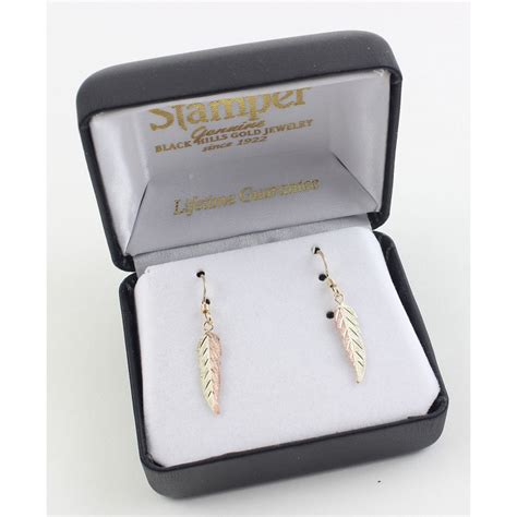 Small 10K Black Hills Gold Feather Earrings - BlackHillsGold.Direct