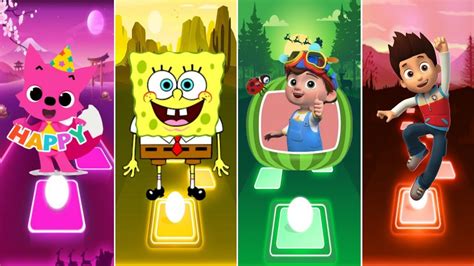 Pinkfong SpongeBob Cocomelon Paw Patrol Song Tiles Hop EDM Rush