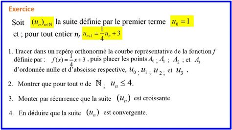 Principe De R Currence Suite R Currente Youtube