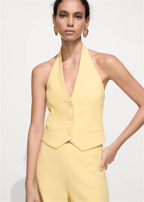 Halter Neck Gilet With Buttons Women Mango Usa