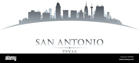 San Antonio Texas City Skyline Silhouette Vector Illustration Stock