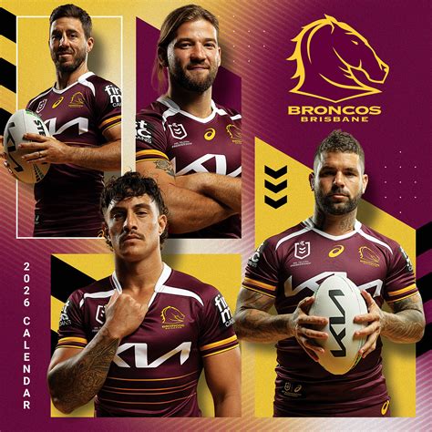 Buy 2026 Calendar NRL Brisbane Broncos Square Wall Paper Pocket CNRB1