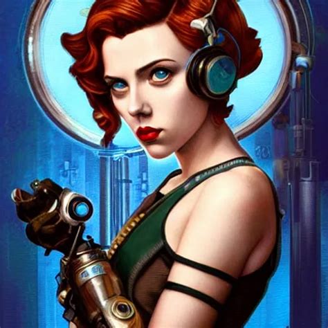 Lofi Steampunk Bioshock Portrait Of Scarlett Stable Diffusion OpenArt