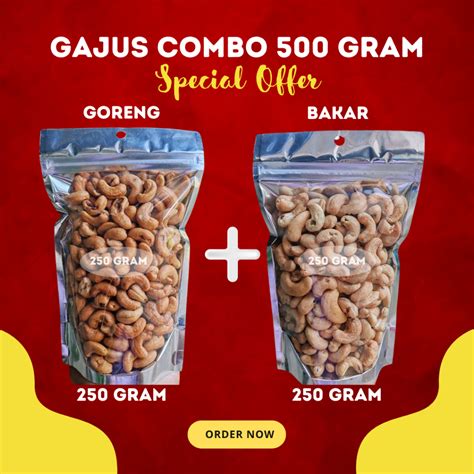 Combo Jimat Gram Kacang Gajus Goreng Dan Bakar Tanpa Kulit