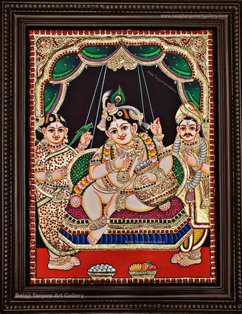 Buy Butterkrishna Semi Embossing Tanjore Paintings Online