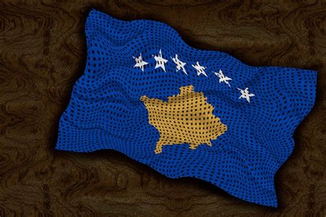 Fondo De La Bandera Nacional De Kosovo Con La Bandera De Kosovo Foto