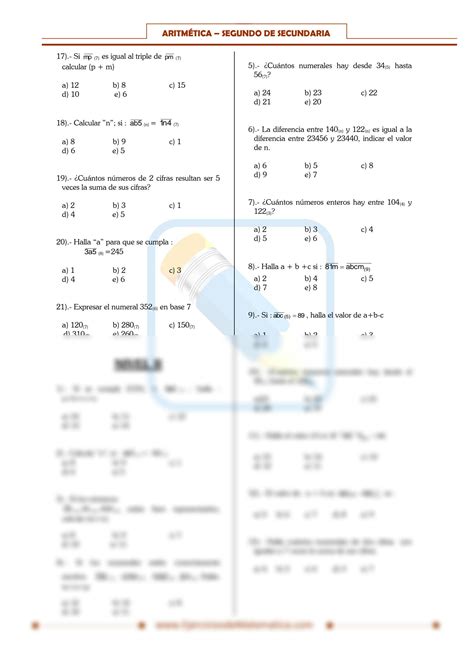 SOLUTION Ejercicios De Numeracion Para Segundo De Secundaria Studypool