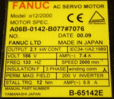 A B B Fanuc Ac Servo Motor A I W Keyway V