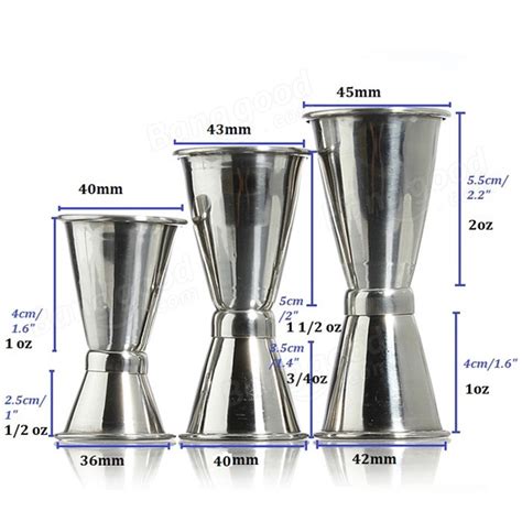 Stainless Steel Bar Jigger Drink Cocktail Liquor Bartender Measuring Double Shot Us 1 99