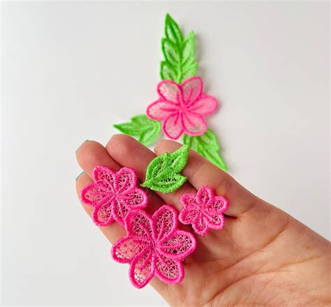 Summer Flower & Laurel Leaf SET of 3 types Freestanding lace FSL ...