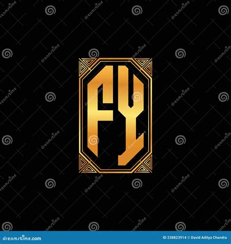 Fy Logo Letter Geometric Golden Style Stock Vector Illustration Of