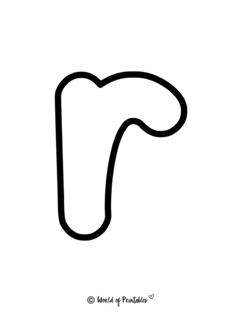 Lowercase R Bubble Letter