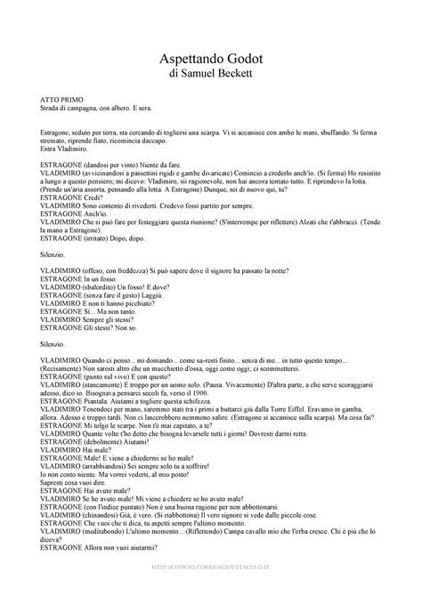 Samuel Beckett Aspettando Godot Aspettando Godot Di Samuel Beckett