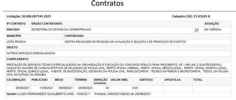 Concurso PC PB Contrato O Cebraspe Publicado Edital Em Outubro