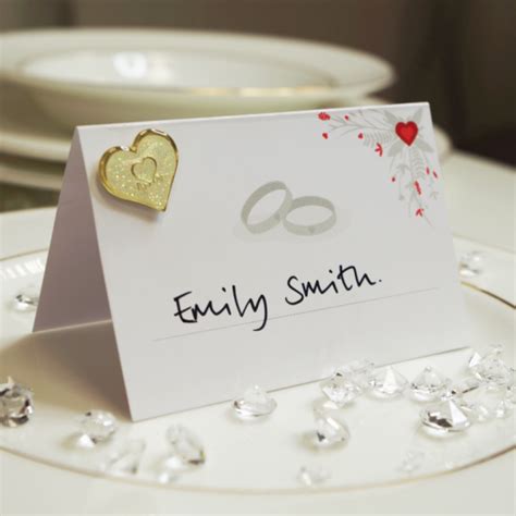 Pack Of 10 Wedding Favour Cards And Gold Glitter Badge Set Wedding