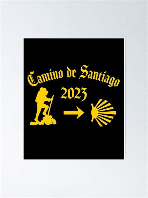 Camino De Santiago Male Pilgrim Yellow Arrow Scallop Shell