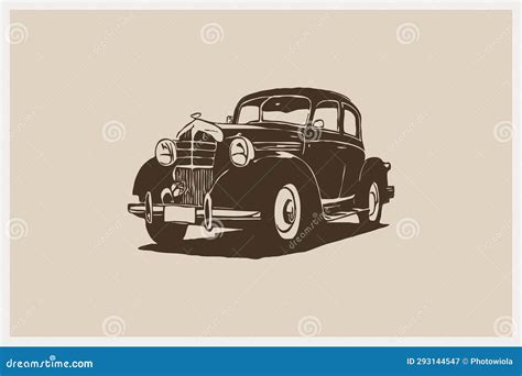 Car . Line Art. Logo Design for Use in Graphics. T-shirt Print, Tattoo Design Stock Illustration ...