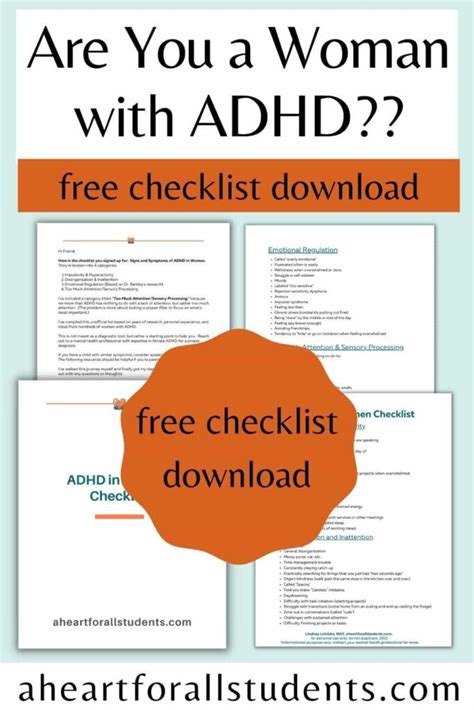 Adult Adhd Symptoms In Women With Free Checklist A Heart For All