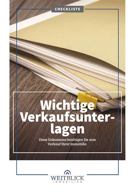 Checkliste Immobilienverkauf Weitblick Immobilien