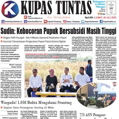 Kupas Tuntas Surat Kabar Harian Kupas Tuntas Edisi Jumat Juli