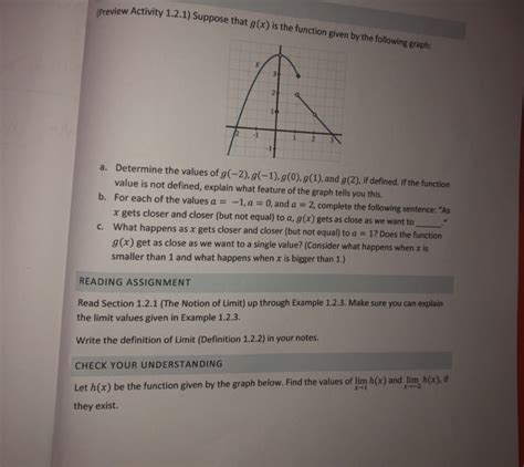 Solved Ew Activity Suppose That G X Is The Function Chegg