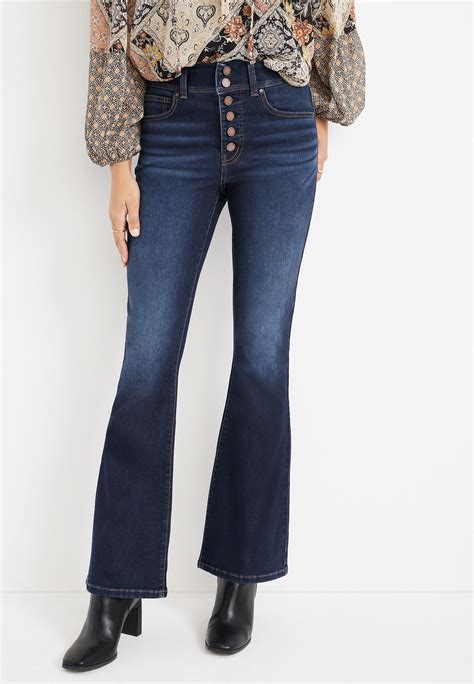 M Jeans By Maurices Everflex Flare Button Fly High Rise Jean Maurices